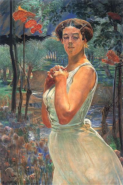 Jacek Malczewski A woman in a grove France oil painting art